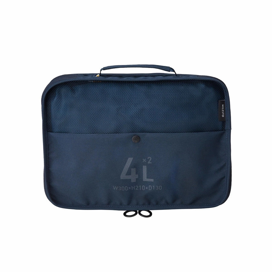 MILESTO Compression Organizer 4Lx2 - Navy Lightweight Storage Bag Light Fit