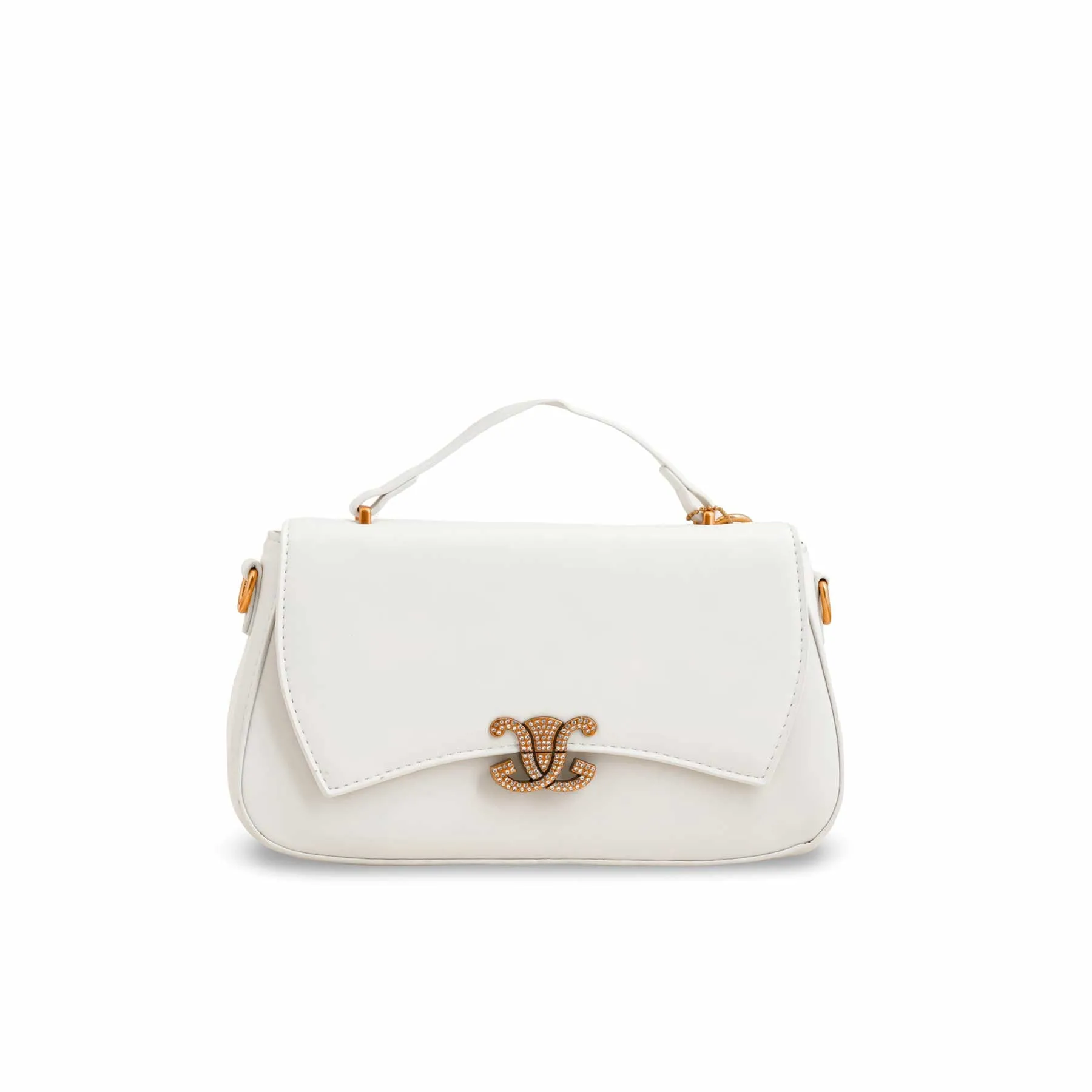 White Formal Shoulder Bag For Ladies P36140 Daily Utility