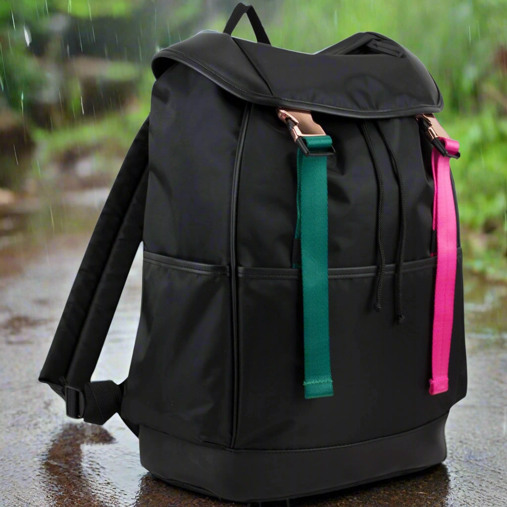 Adventure Utility Urban Rose Drawstring Backpack With Rose Gold Buckles