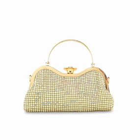 Weekend Bag Simple Design Bag AB Golden Bridal Clutch P24302