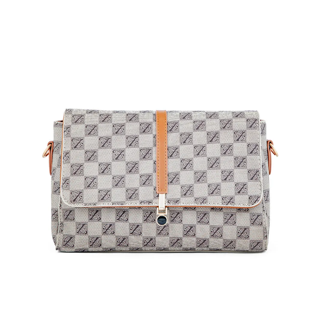 Khaki Formal Hand Bag P36254 Compact Look Smart Form