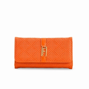 Orange Casual Wallet For Ladies P70969 Daily Organizer Practical Storage