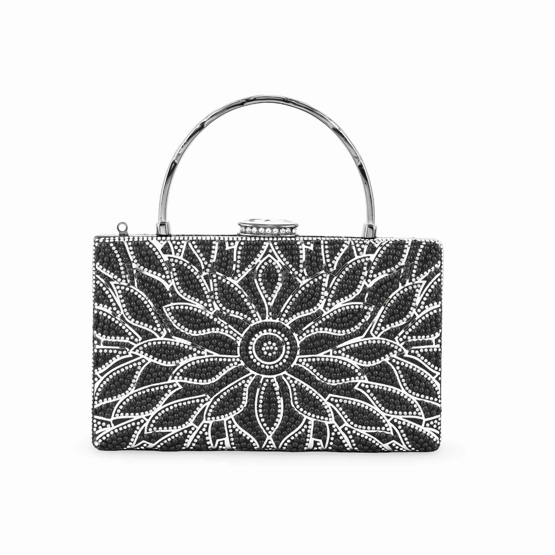 Functional Carry Black Bridal Clutch For Women p24257