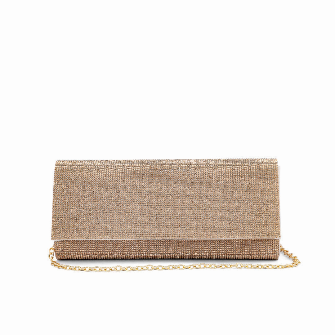 Lightweight Shape Urban practicality Golden Fancy Clutch P24328