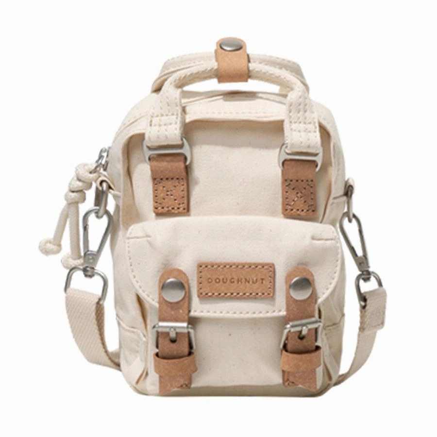 DOUGHNUT Macaroon Tiny Organic Cotton Backpack - Beige Active Functionality Work Mobility