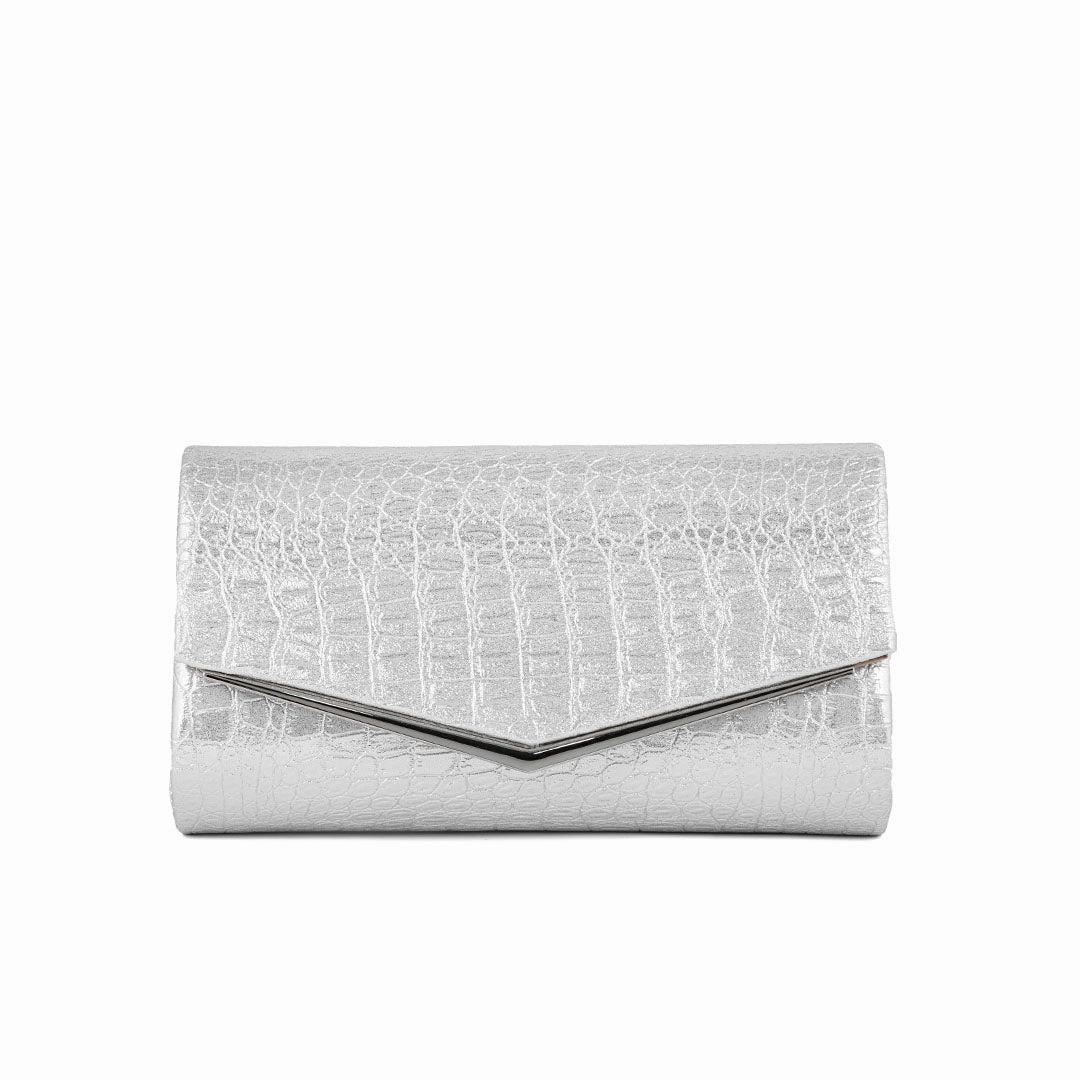 Silver Fancy Clutch P24158 Stylish Essential