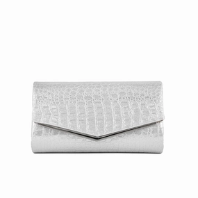 Silver Fancy Clutch P24158 Stylish Essential