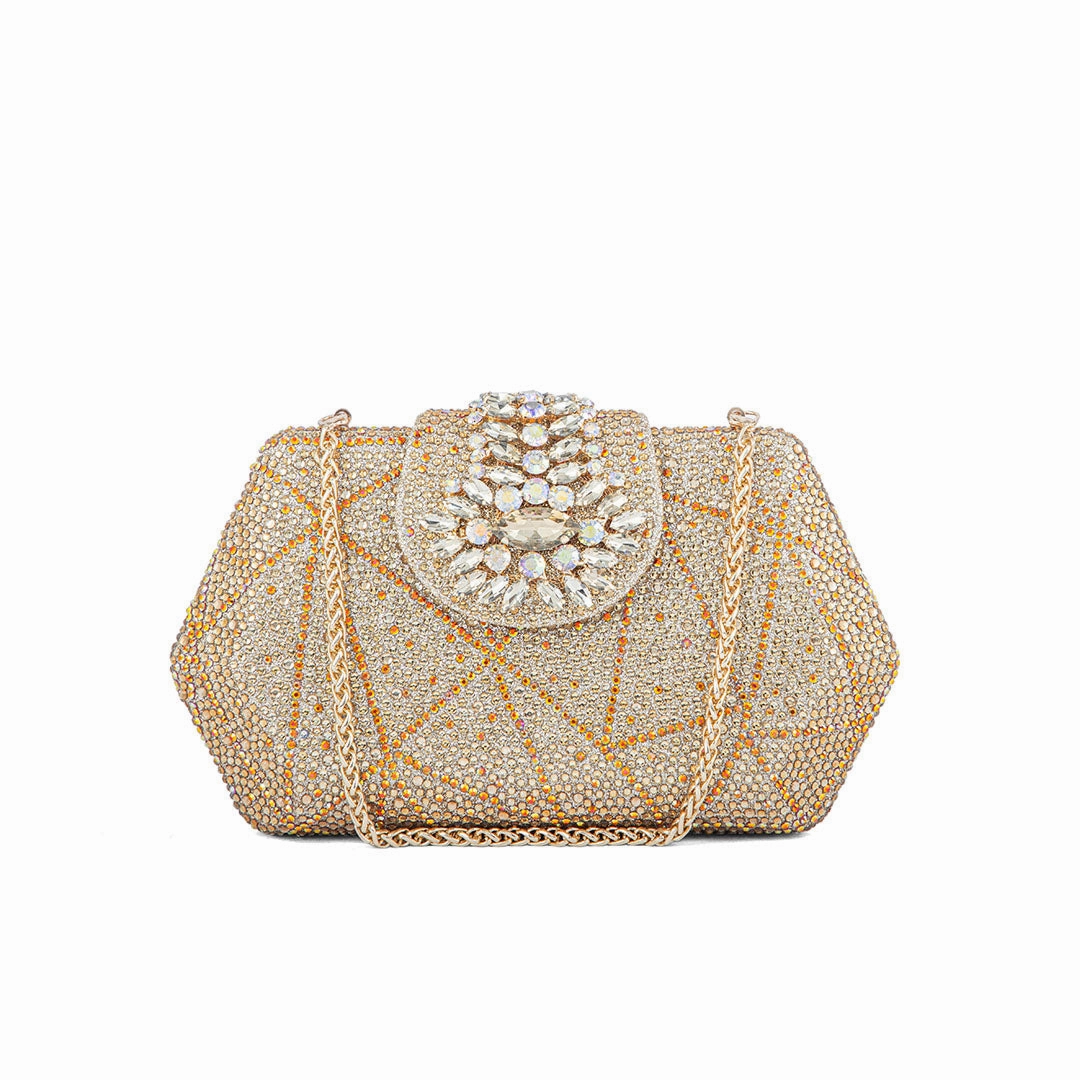 Adventure Spirit Fashion Utility Golden Fancy Clutch P24202