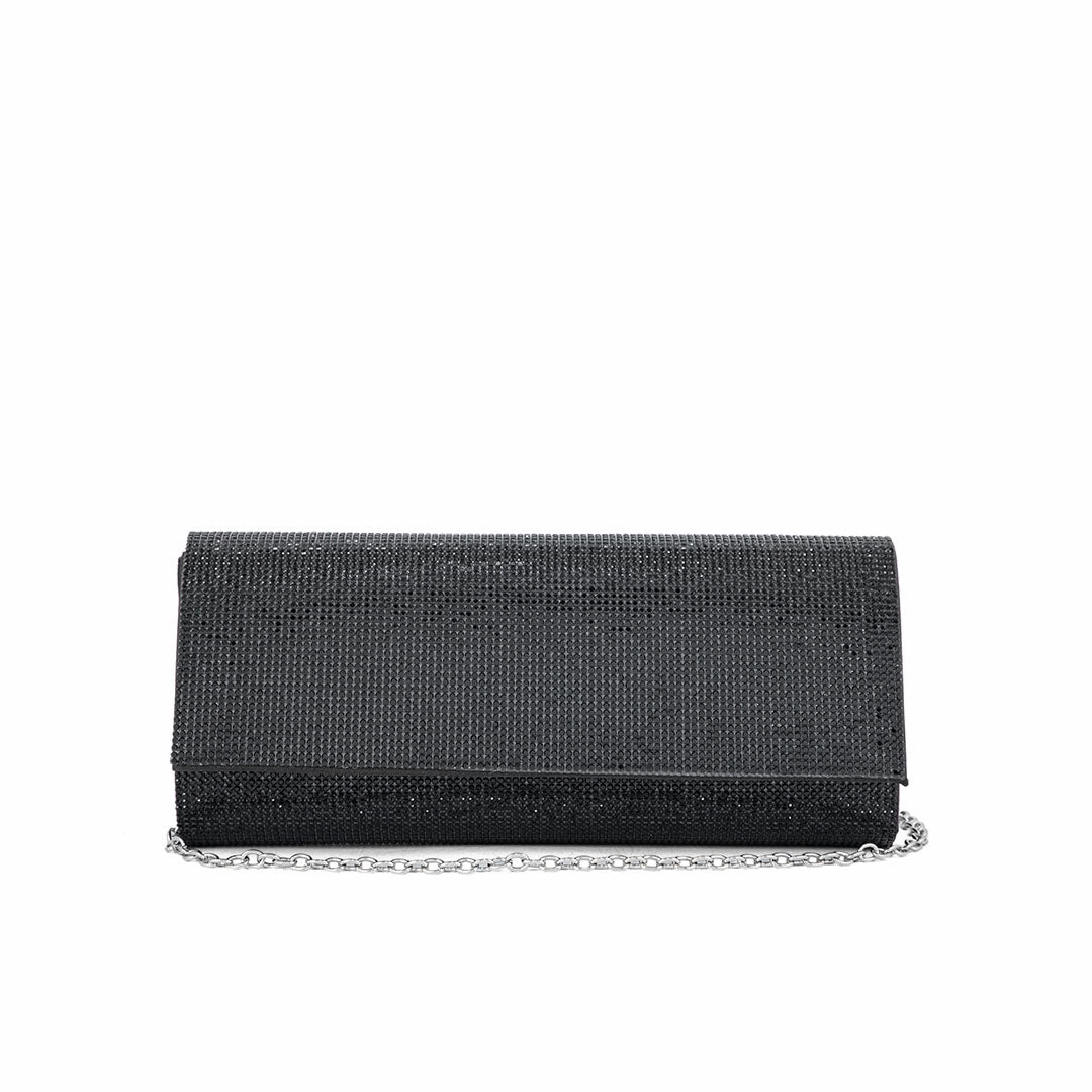 Compact Everyday Black Fancy Clutch P24328