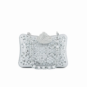 Silver Fancy Clutch P24192 Compact accessory