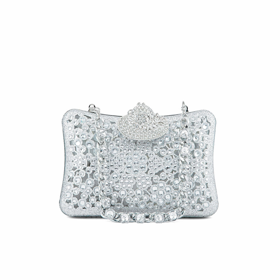 Silver Fancy Clutch P24192 Compact accessory