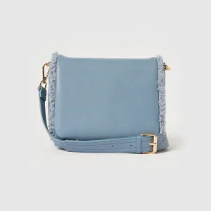 Shearling Crossbody - Blue Modern Commuter Style Compact Performance