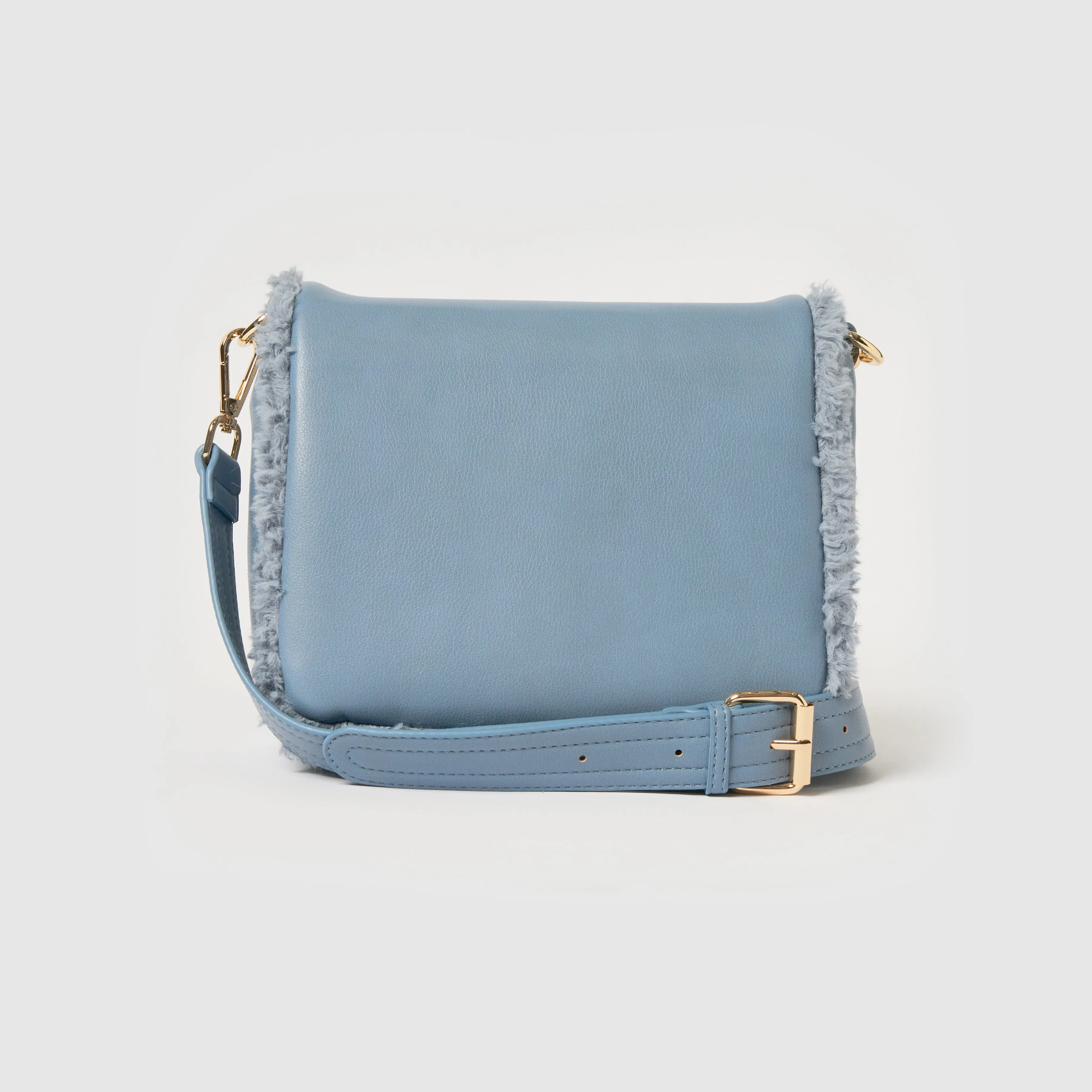 Shearling Crossbody - Blue Modern Commuter Style Compact Performance