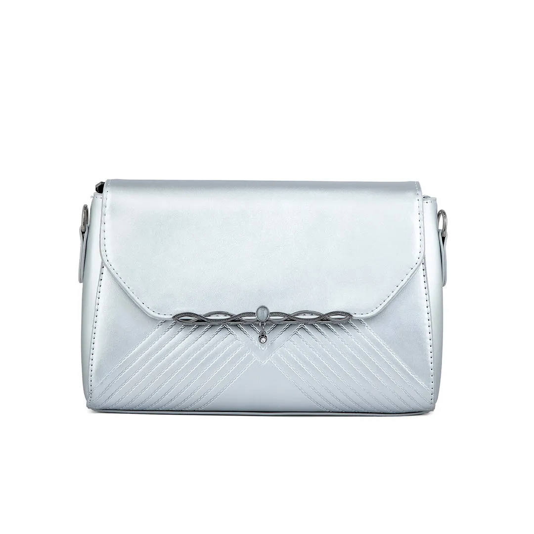 Silver Formal Shoulder Bag For Women P36251 Trendy Feature Fashion Accessory