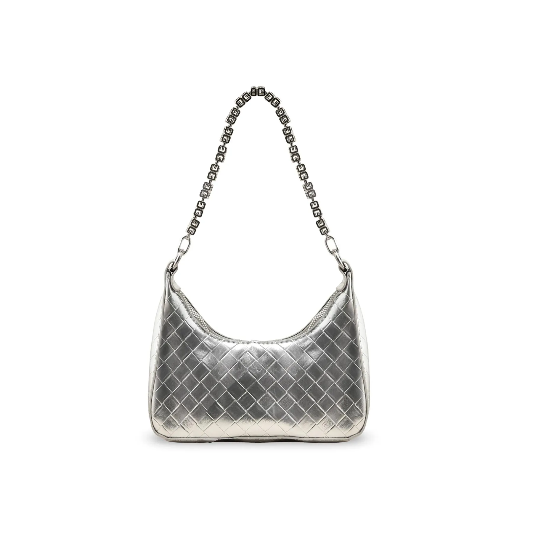 Functional Form Unisex Appeal Silver Formal Shoulder Bag P24142