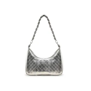 Functional Form Unisex Appeal Silver Formal Shoulder Bag P24142