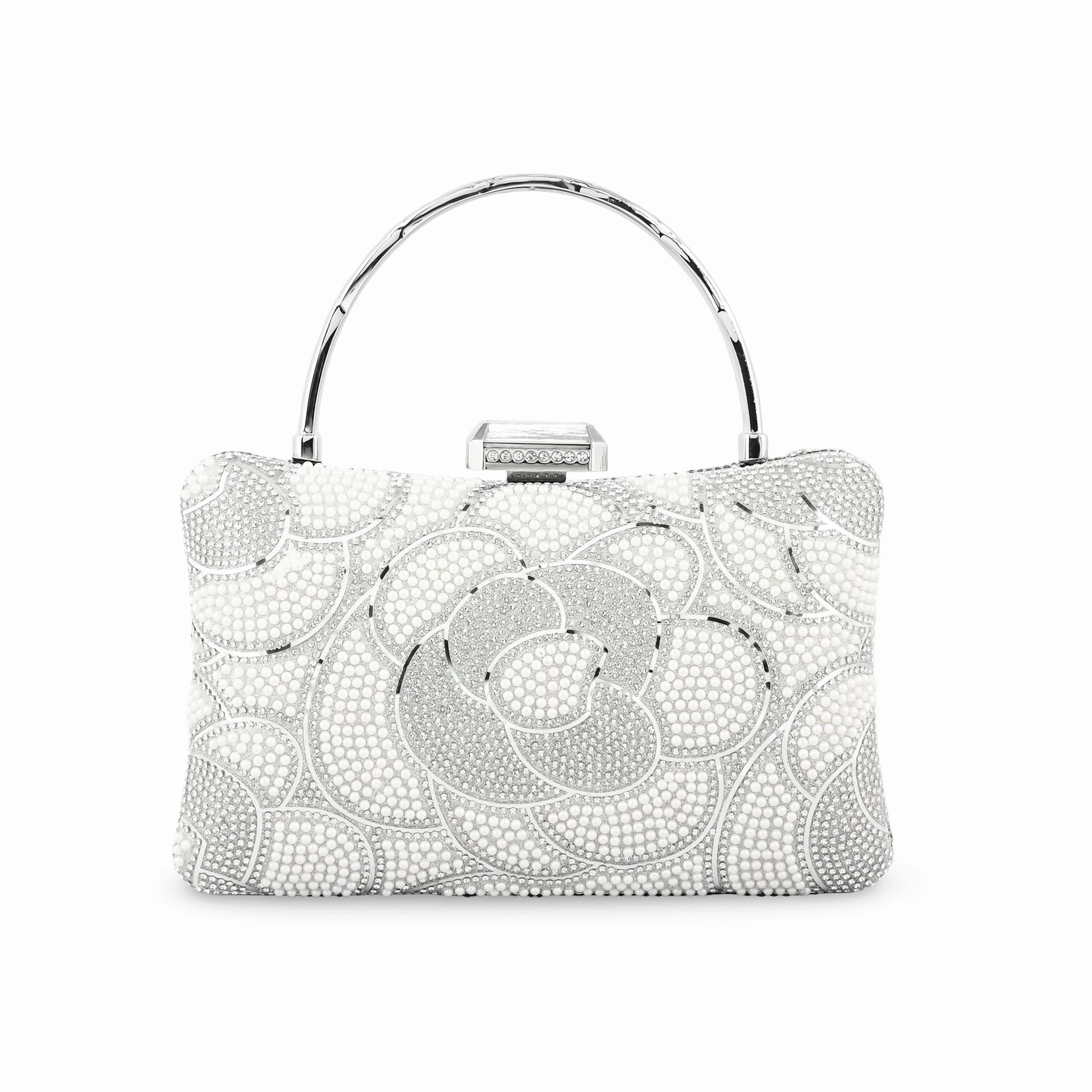 Durable Travel Bag Practical Travel Gear Silver Bridal Clutch p24254