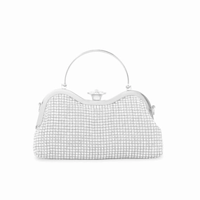 Silver Bridal Clutch P24297 Compact Hand Carry Bag