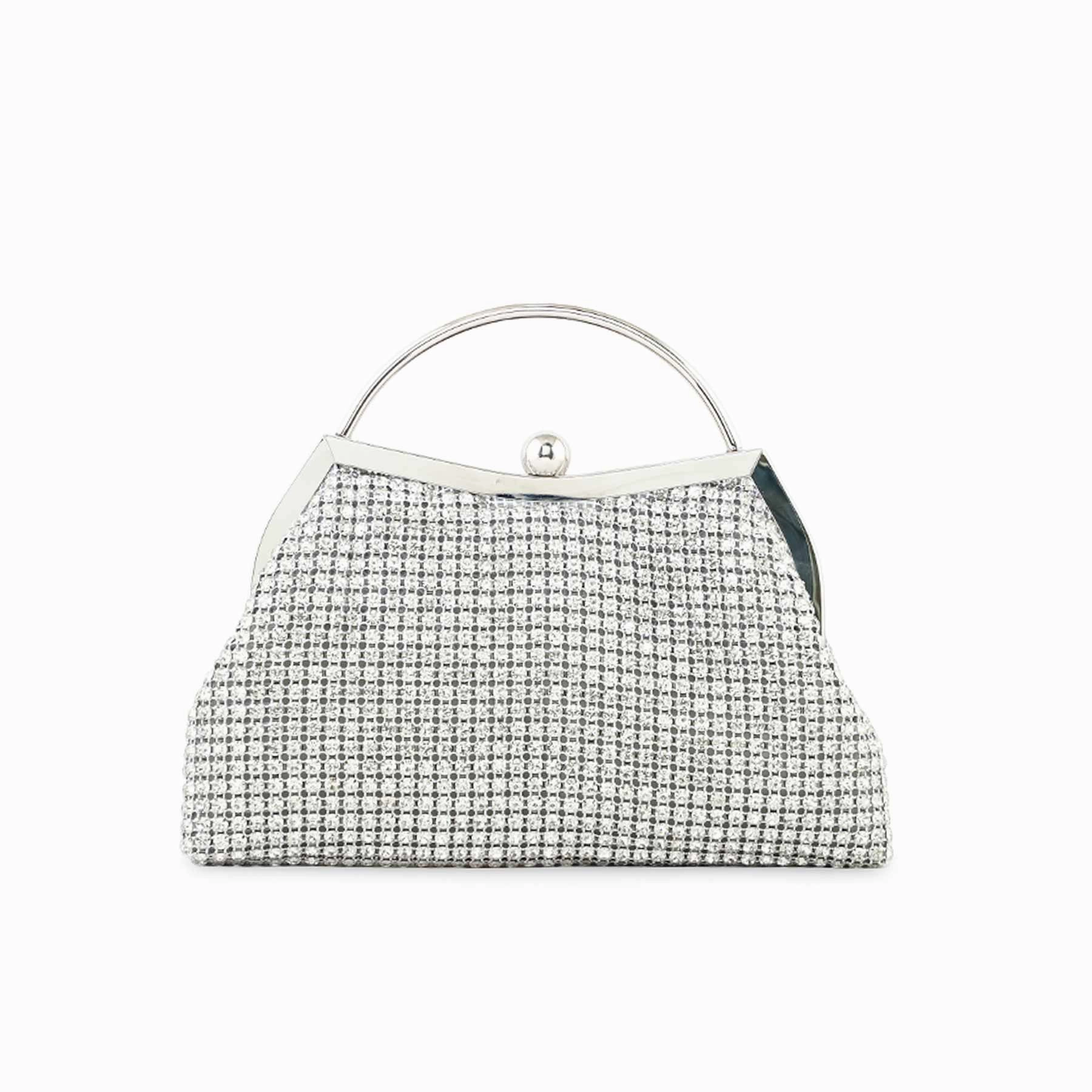 Silver Bridal Clutch P24313 Shopping bag simple design