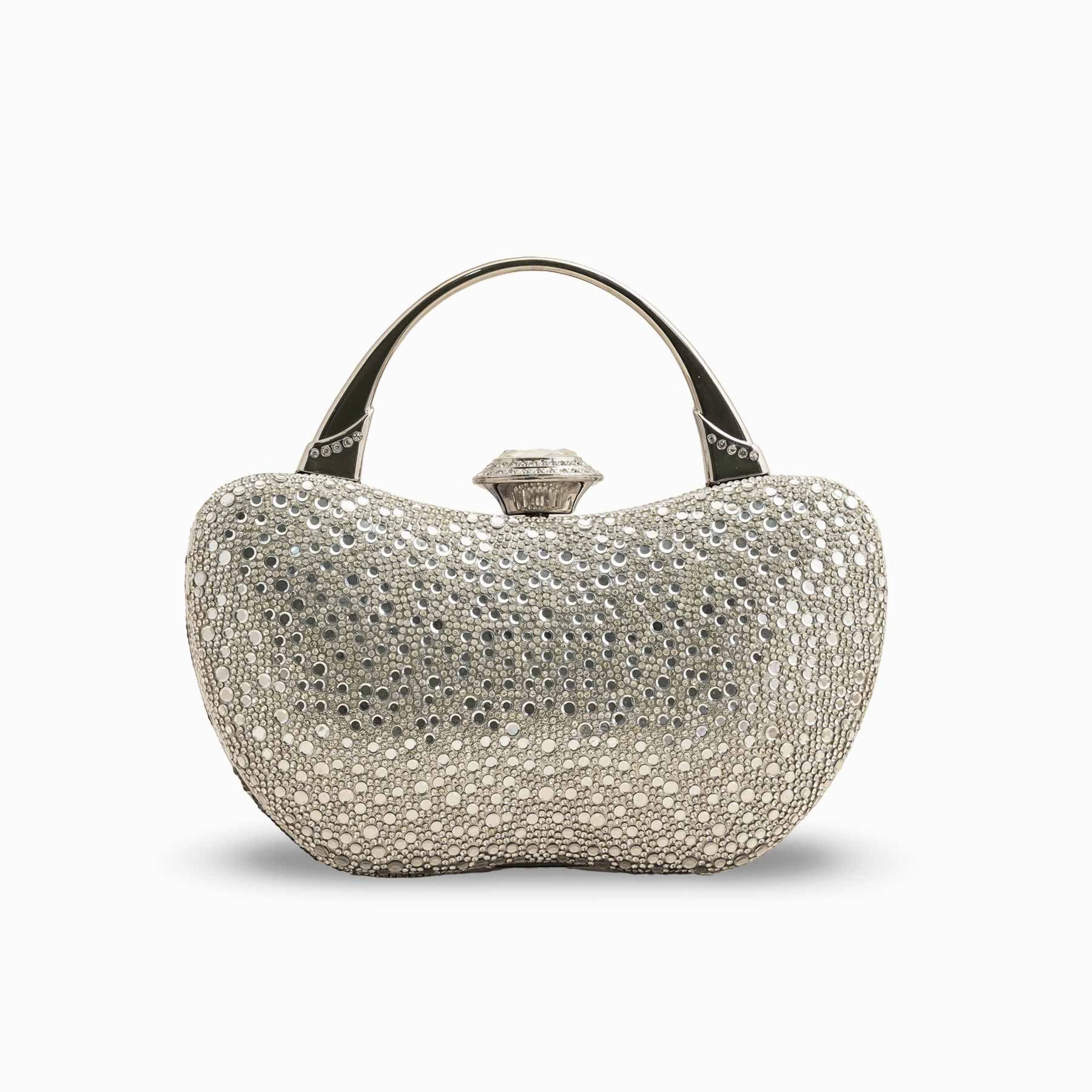Silver Bridal Clutch P24339 Handle Bag