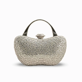 Silver Bridal Clutch P24339 Handle Bag