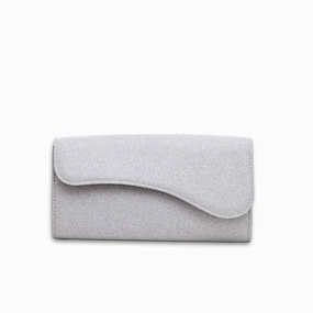 Minimal Style Trendy Lifestyle Silver Fancy Clutch P15350