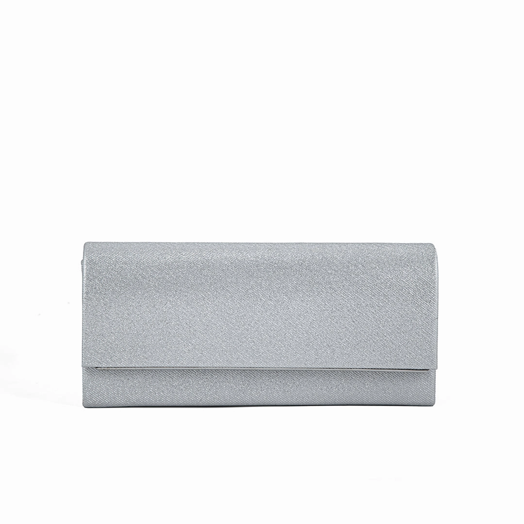 Silver Fancy Clutch P24162 Durable Travel Bag