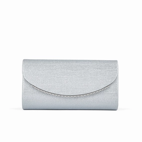 Silver Fancy Clutch P24168 Minimal Element