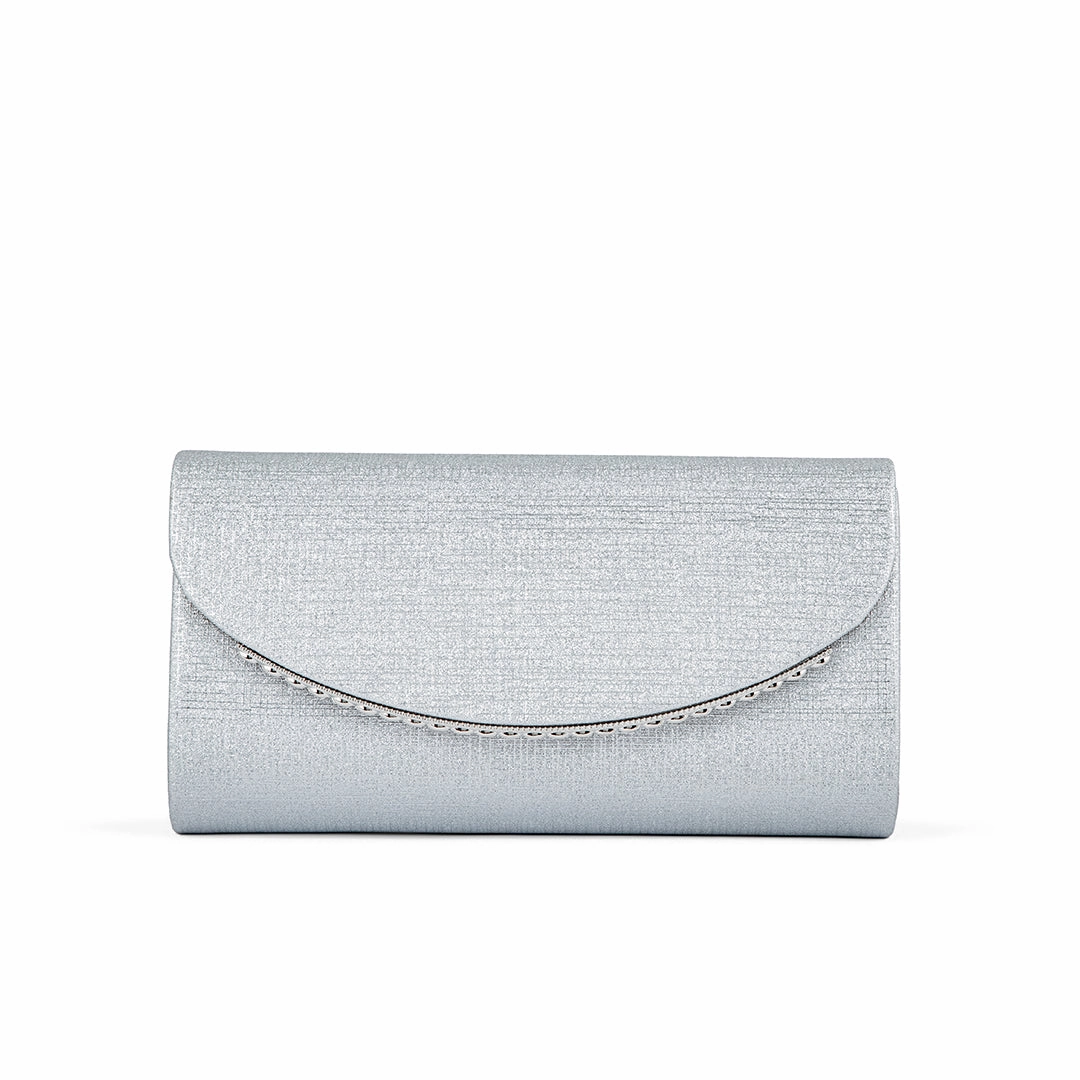Silver Fancy Clutch P24168 Minimal Element
