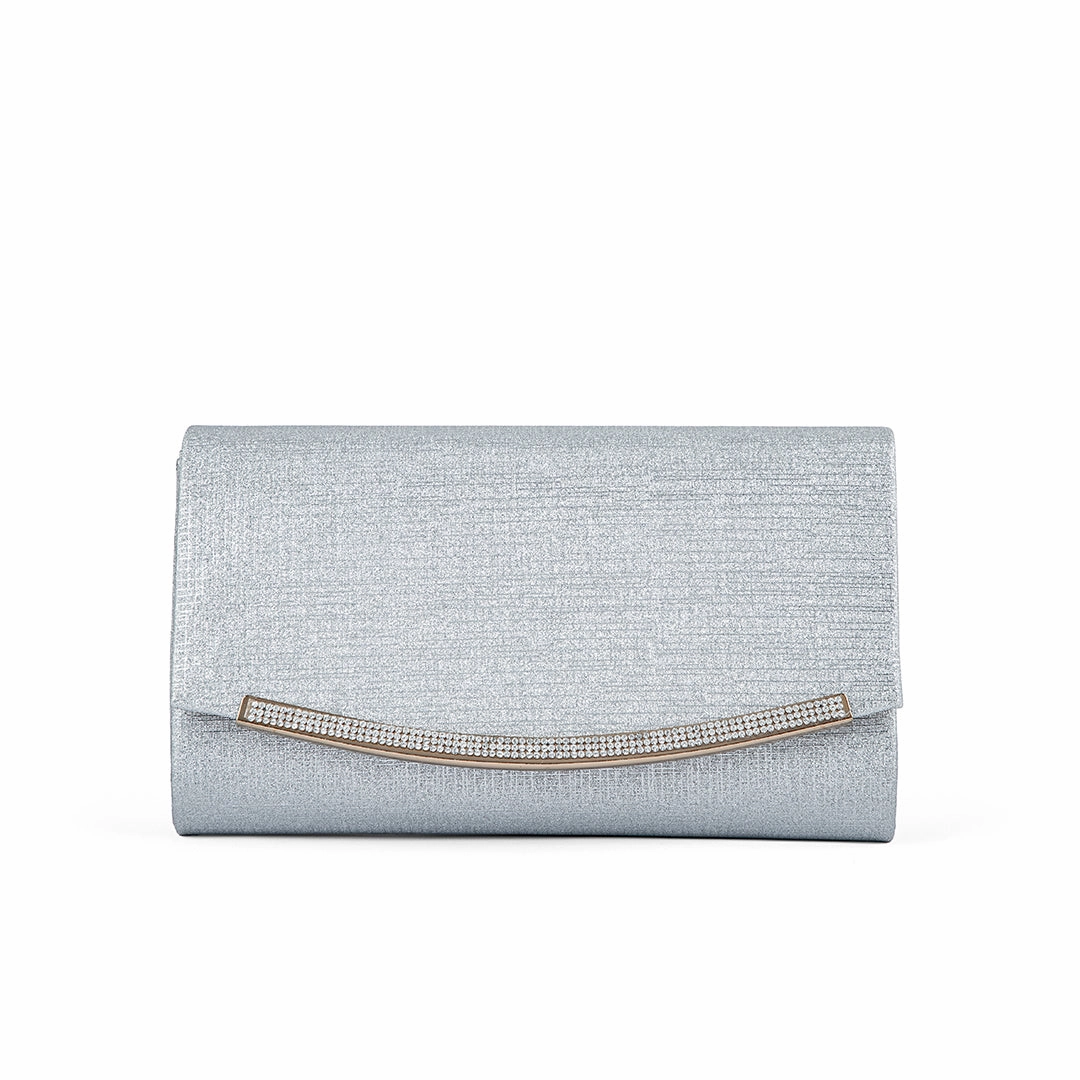 Travel Essentials Silver Fancy Clutch P24171