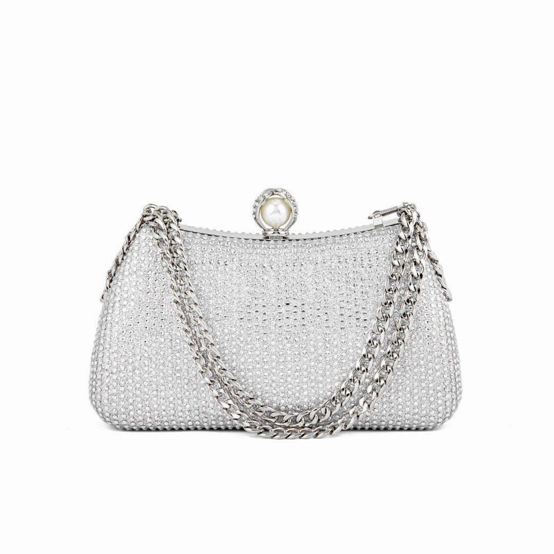 Silver Fancy Clutch P24182 Organized Companion