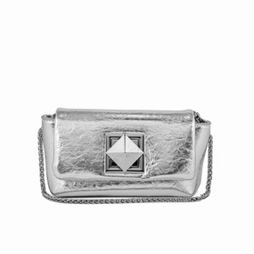 Silver Formal Clutch P24115 Modern Design