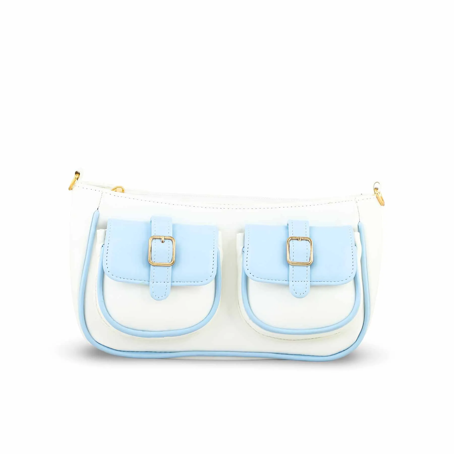 Sky Blue Casual Shoulder Bag P55693 Functional Pocket Travel Utility