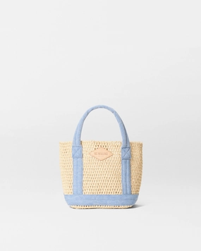 Compact Design Crochet/Light Denim Mini Crochet Tote
