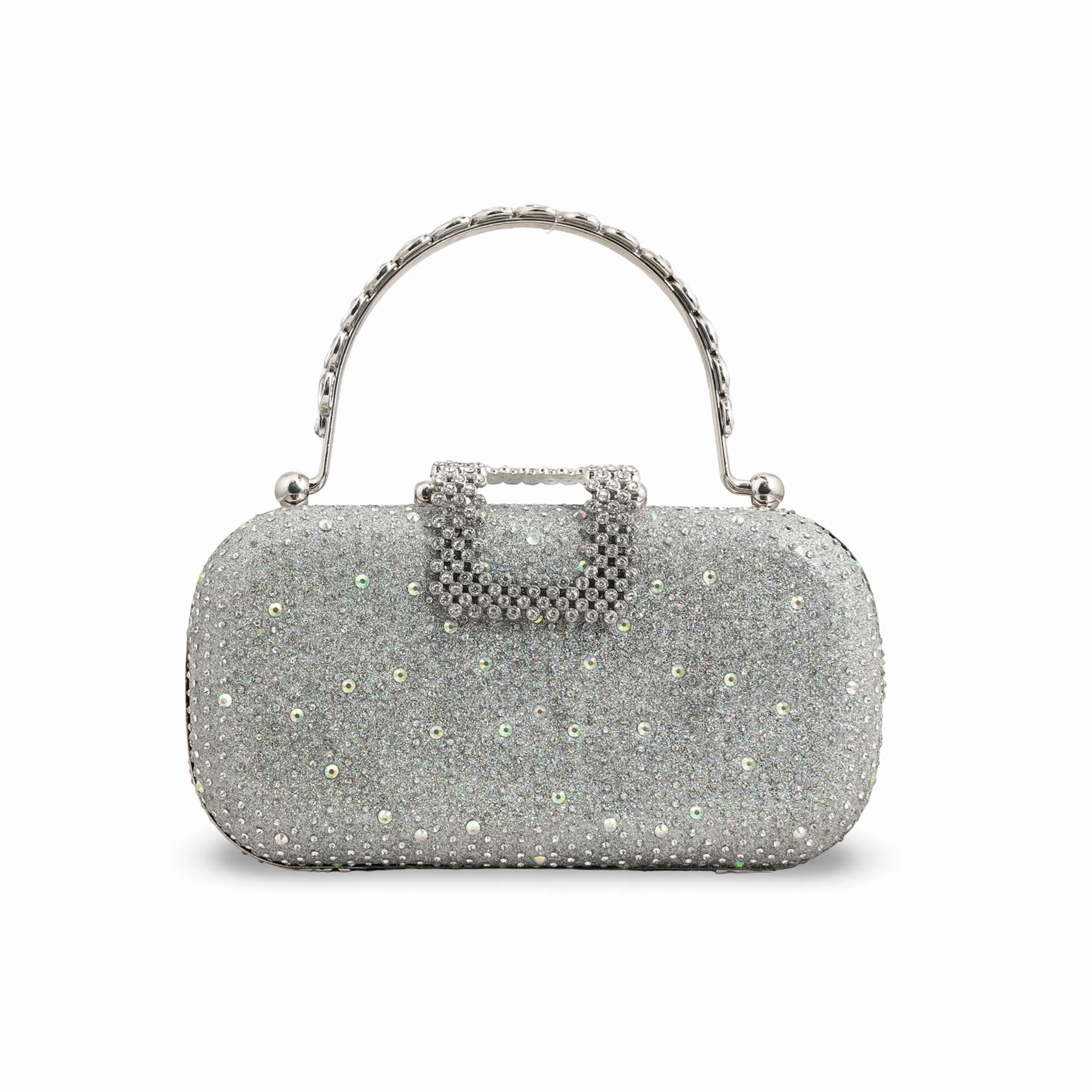 Travel Friendly Organized Travel Silver Bridal Clutch P15386