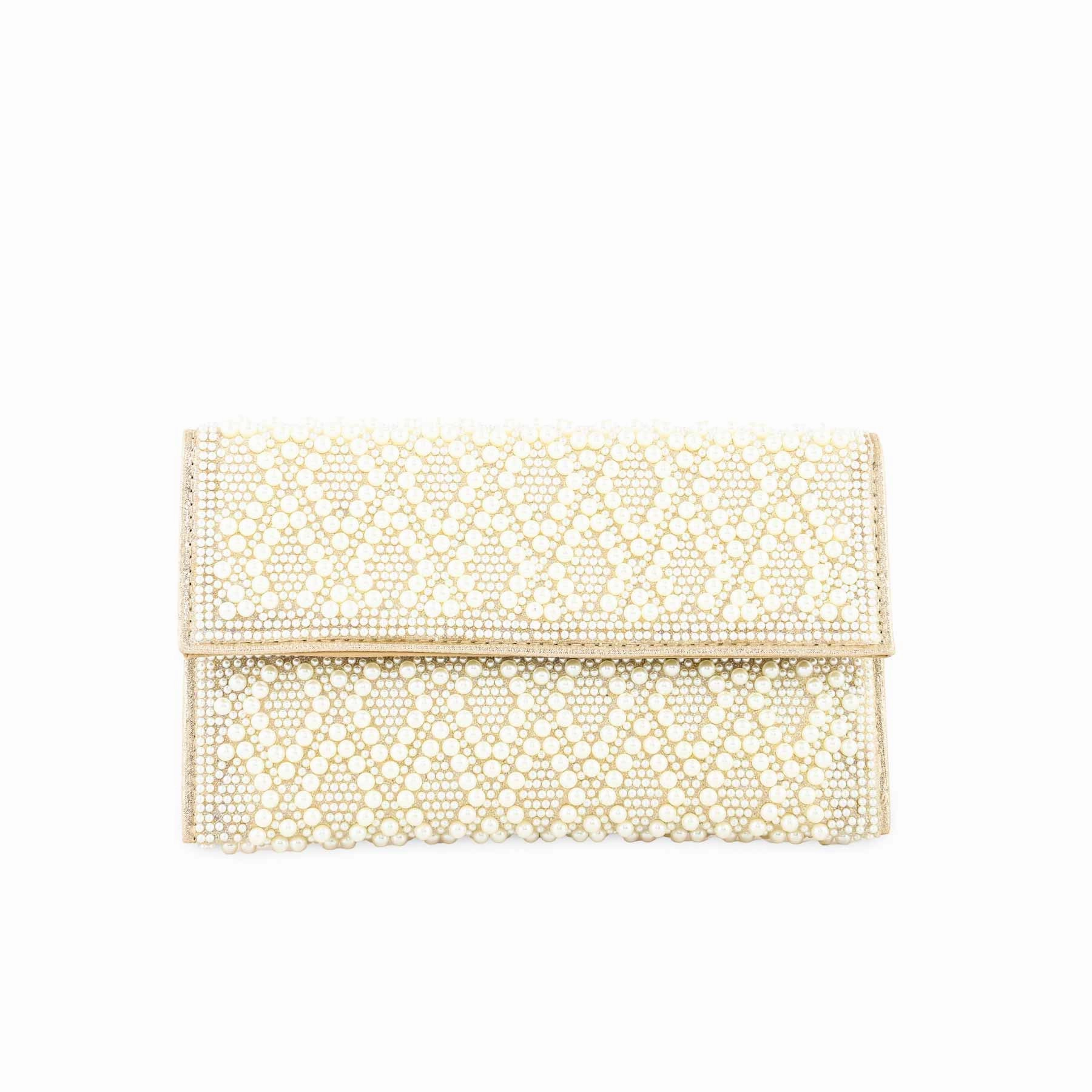 Durable Use Beige Bridal Clutch P24353