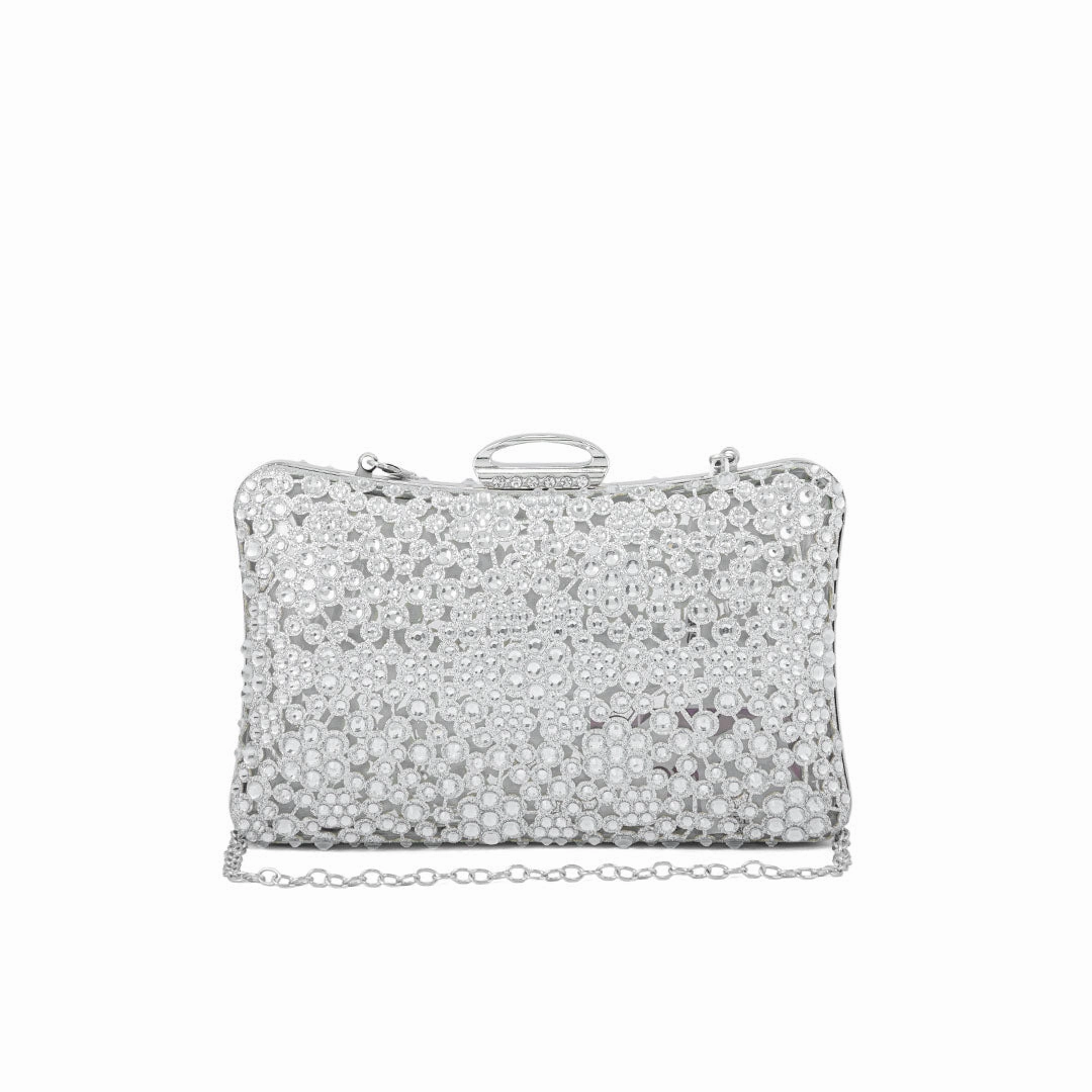 Silver Fancy Clutch P24189 Minimalist Function Unisex Bag
