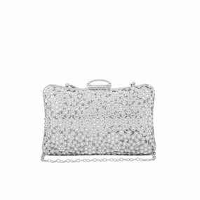 Silver Fancy Clutch P24189 Minimalist Function Unisex Bag