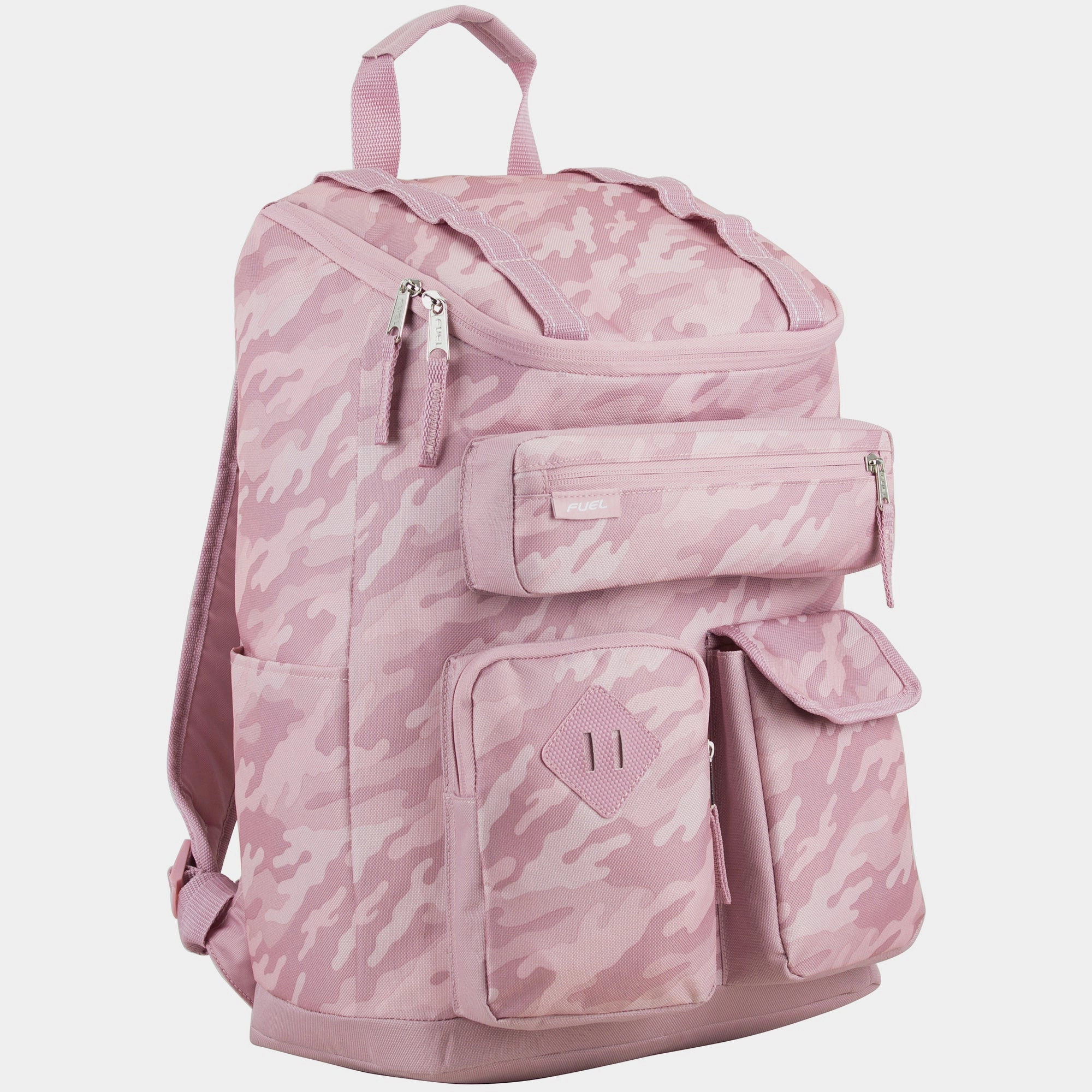 Leather Bag Secure Closure Multi-Pocket Cargo Backpack with High Capacity Top-Loader Entry