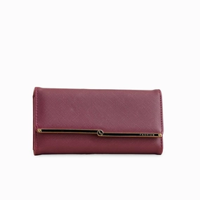 Maroon Casual Wallet For Ladies P70967 Unisex Design