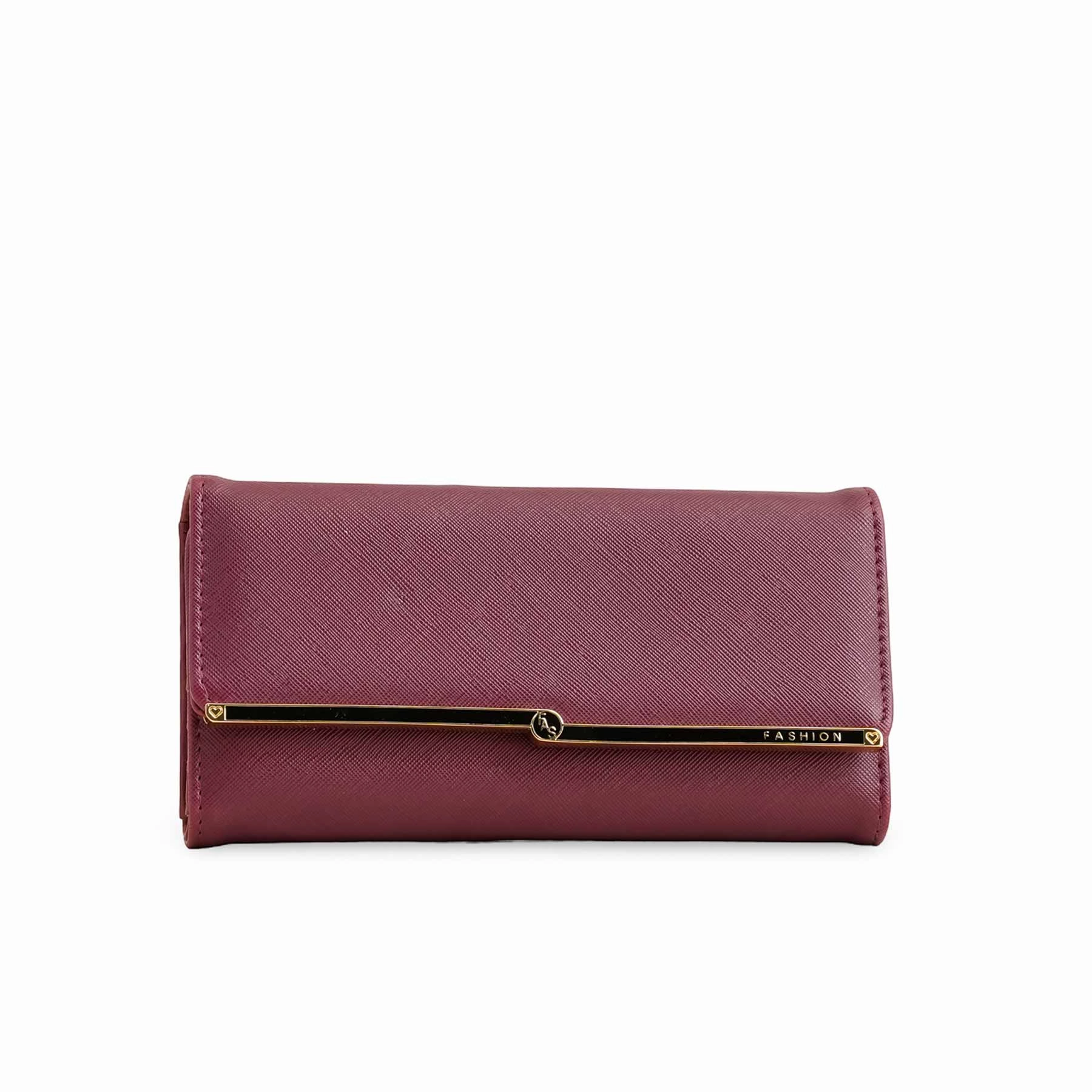 Maroon Casual Wallet For Ladies P70967 Unisex Design