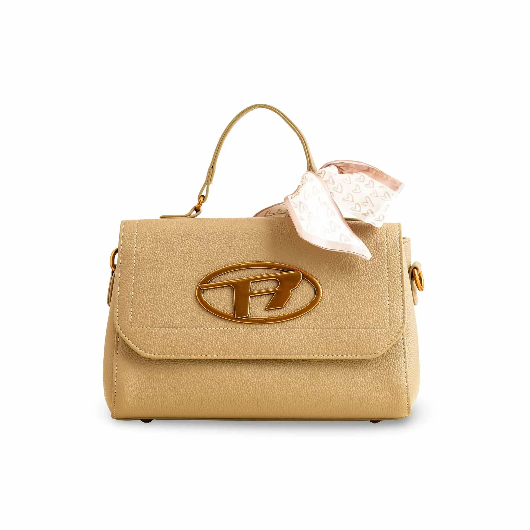 Khaki Formal Shoulder Bag P36301 Refined Structure
