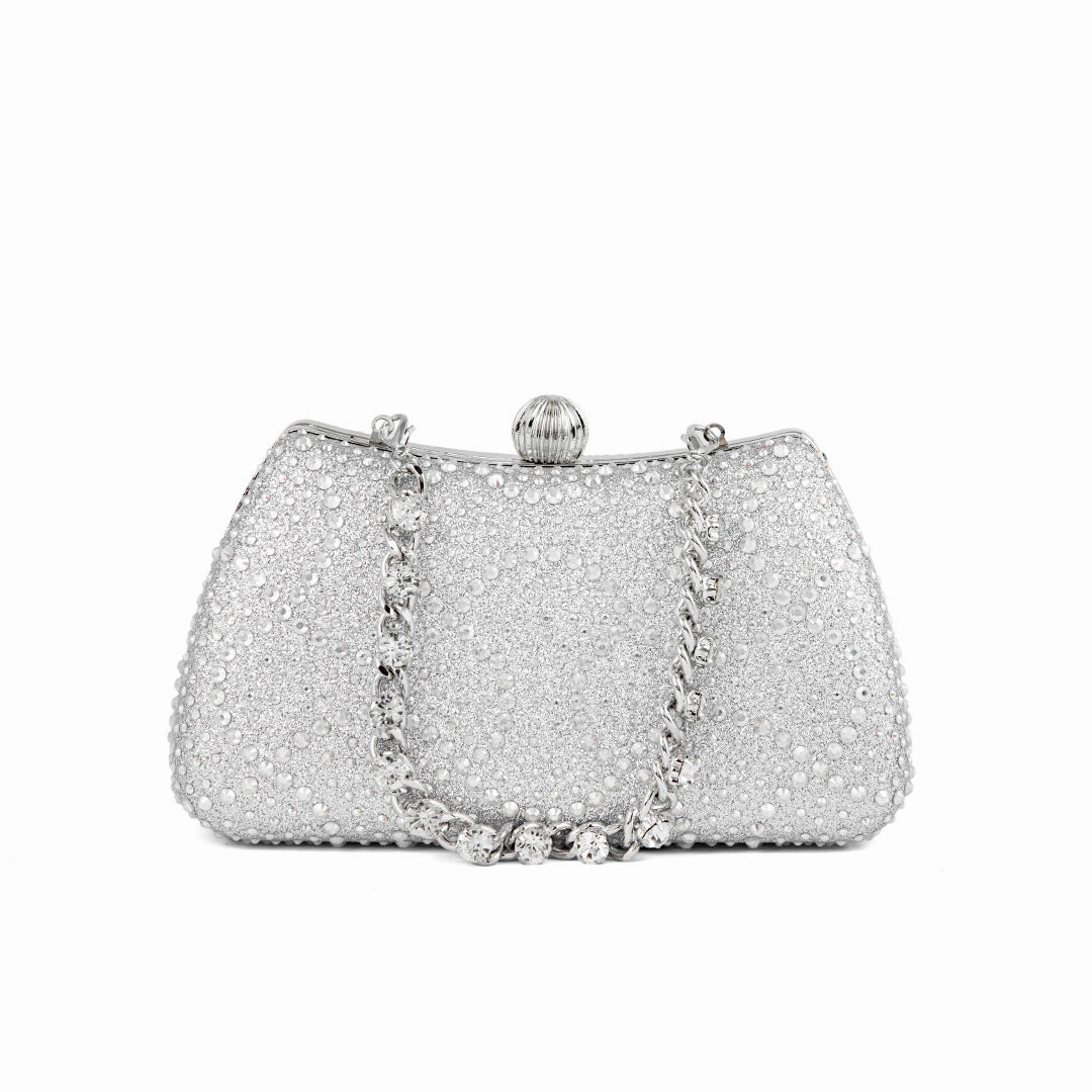 Silver Fancy Clutch P24180 Beach Bag Trendy Gear