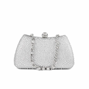 Silver Fancy Clutch P24180 Beach Bag Trendy Gear