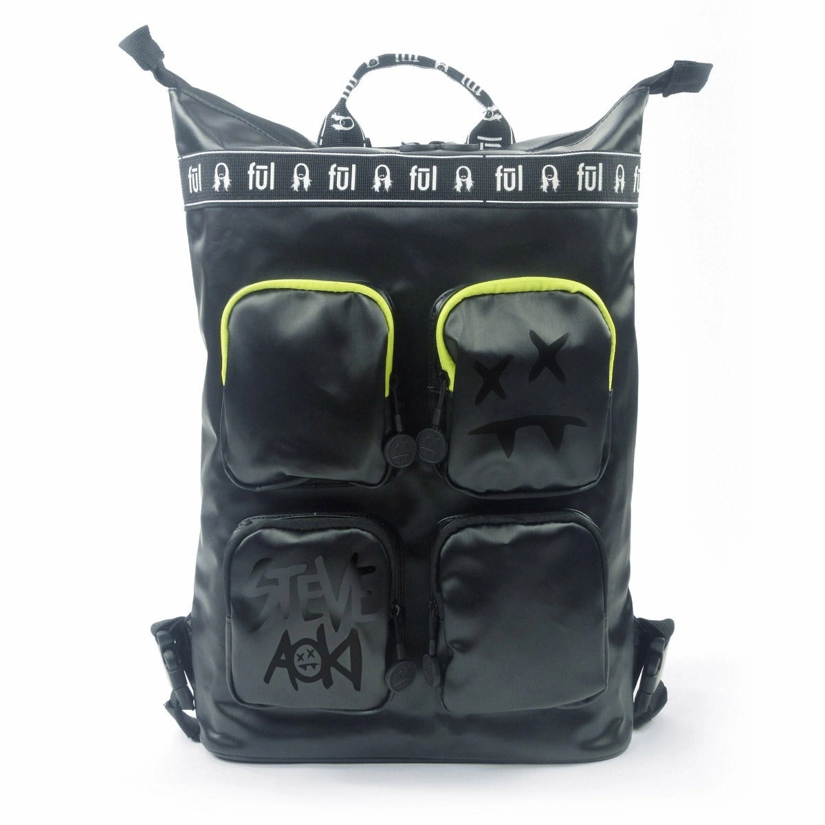 Steve Aoki F??L Fang Black Convertible Tote Backpack Everyday Routine Sustainable Material