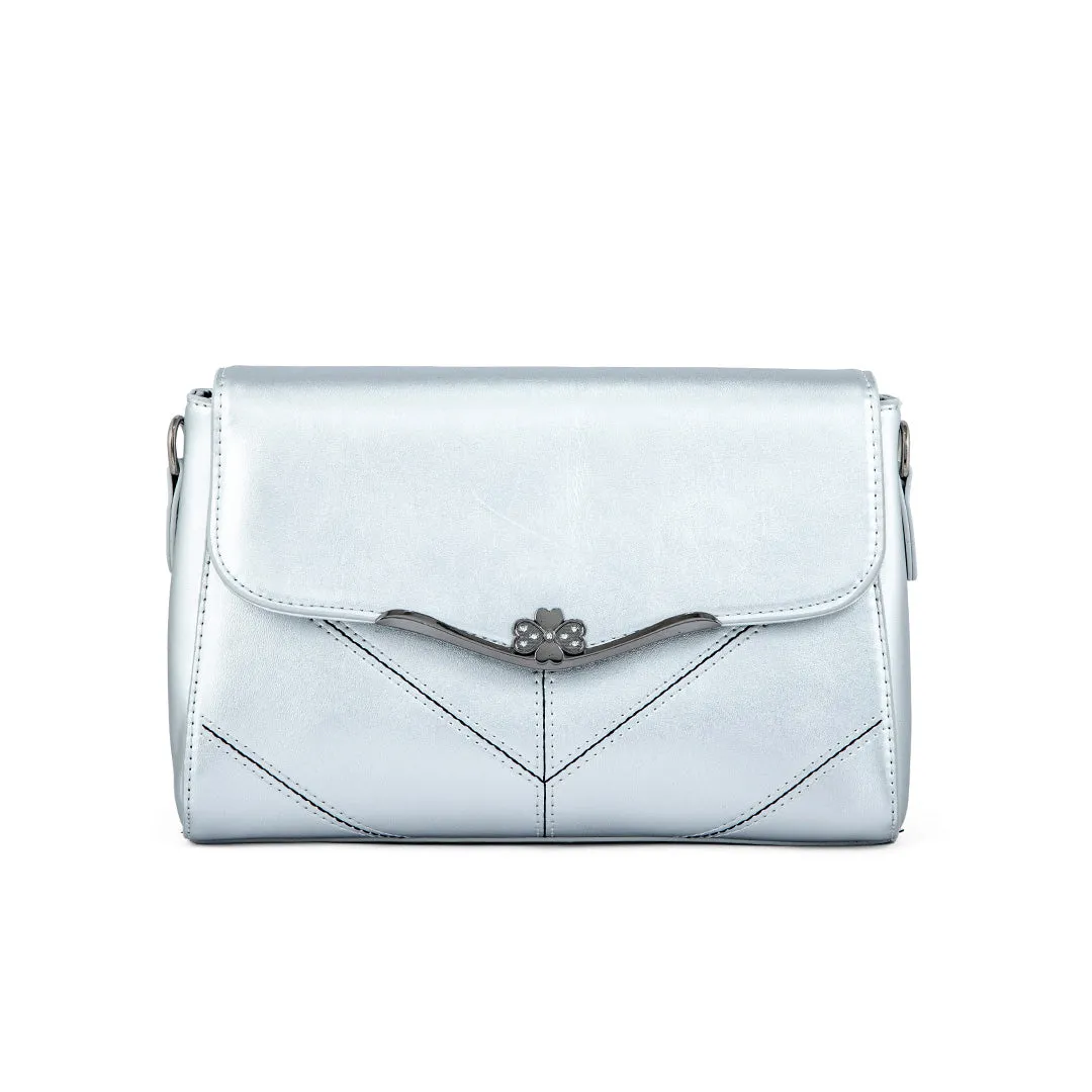 Elegant Outline Silver Formal Hand Bag P36252