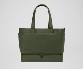 Work Bag The Double Diaper Tote in Olive Green