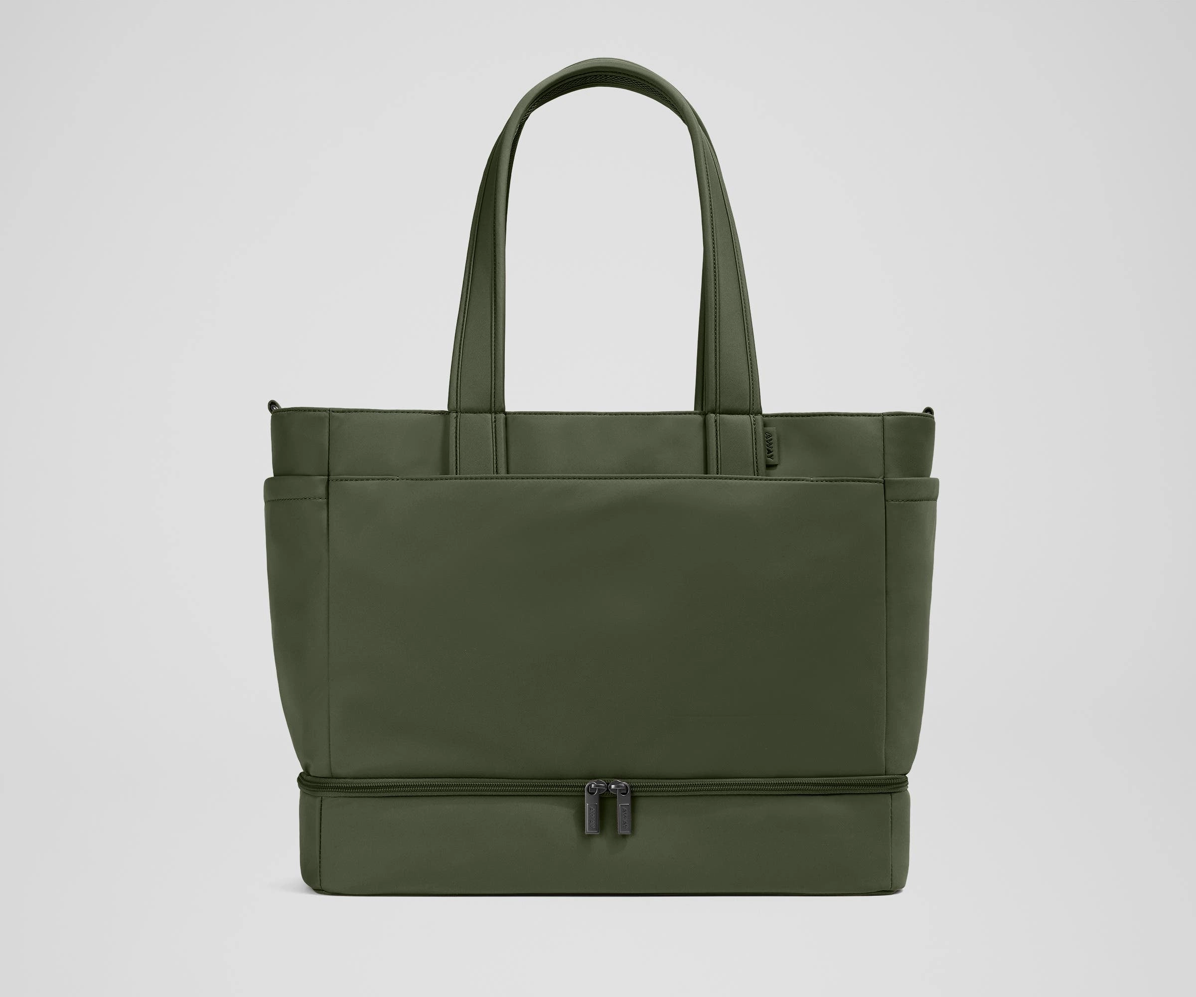 Work Bag The Double Diaper Tote in Olive Green