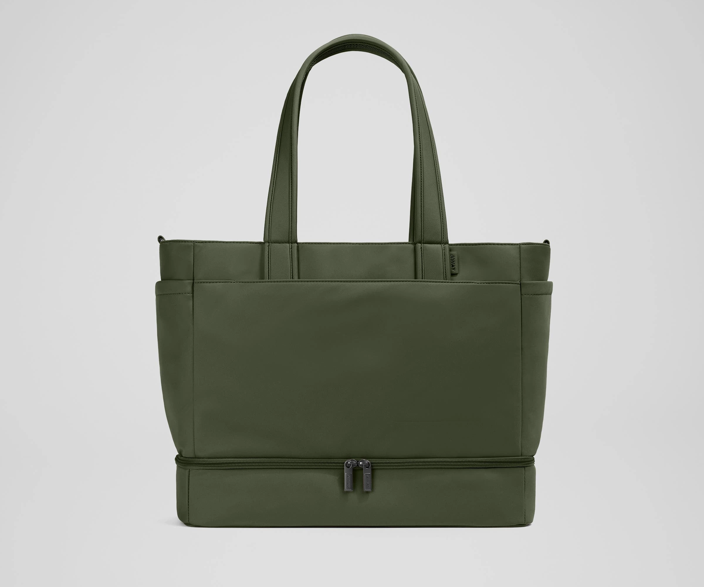 The Double Diaper Tote in Olive Green Church Visit