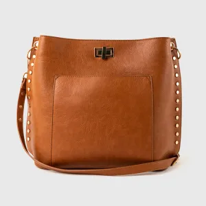 Crossbody Wear Triangle Tote - Tan